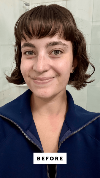 Allure senior commerce editor Sarah Felbin before applying the Isima Súperbomba Triple Repair Peptide Hair Mask