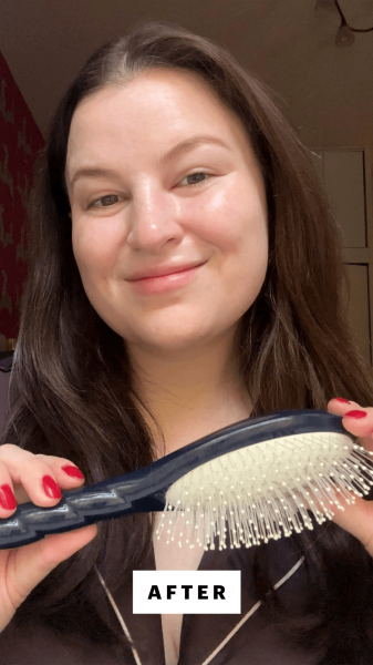 Allure features director Dianna Mazzone Singh after using the La Bonne Brosse N.04 The Massaging Detangling Hair Brush