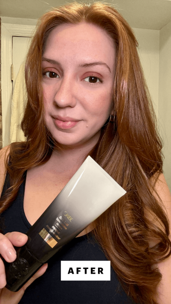 Allure social director Kassidy Silva after applying the Oribe Gold Lust Transformative Masque
